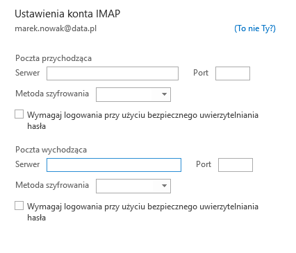 Konfiguracja Outlook