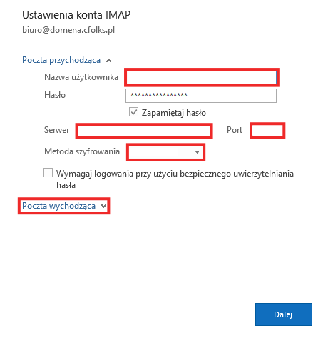 outlook zmiana konfiguracji 3