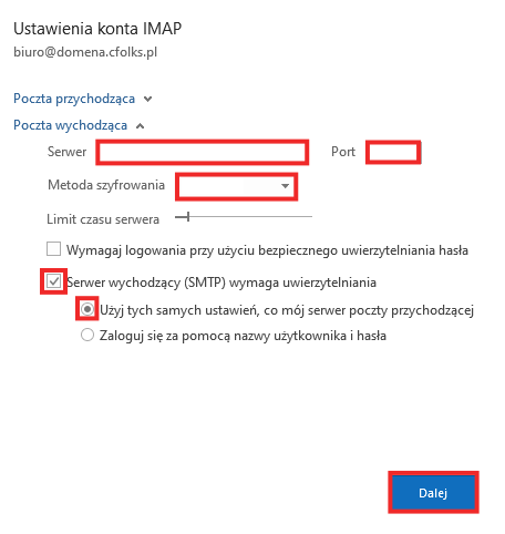 outlook zmiana konfiguracji 4